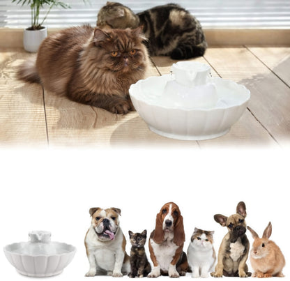 Ceramic Cat Water Fountain with Dual Filtration System | Eco-Friendly Design for Healthy Hydration