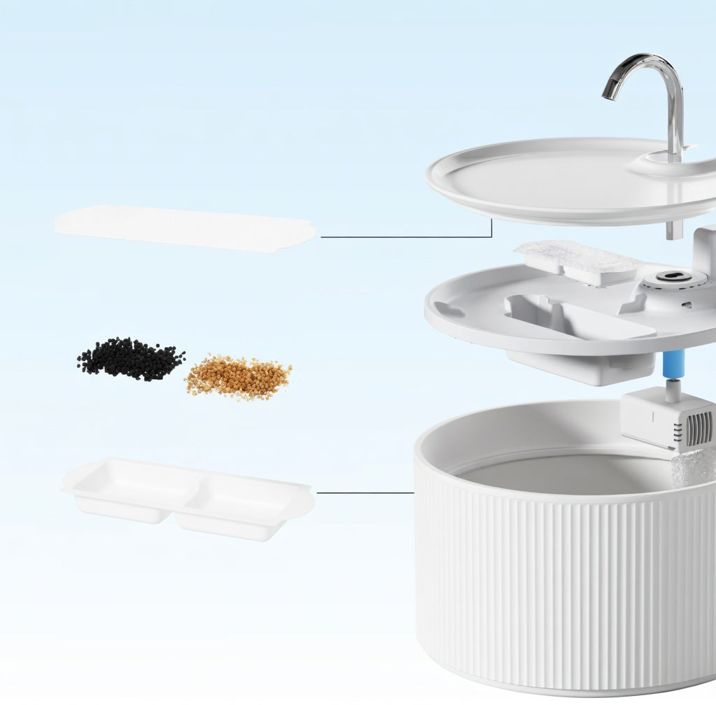 Ceramic Cat Fountain with Advanced Filtration System | Hygienic Design for Cats and Small Dogs