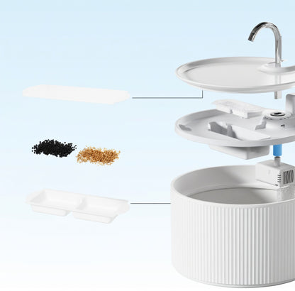 Ceramic Cat Fountain with Advanced Filtration System | Hygienic Design for Cats and Small Dogs