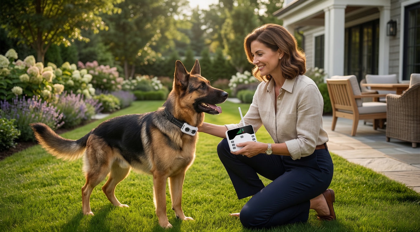 LumaGuard | Shock Collar for Dogs with Remote Control & Waterproof Design | 2-in-1 Wireless Fence for Effective Training