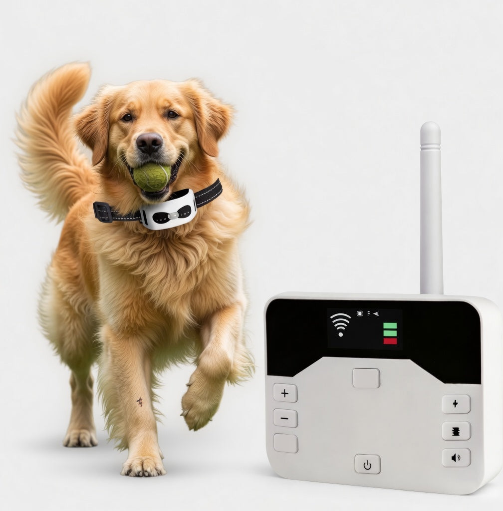 2-in-1 Dog Training Collar & Wireless Fence with Remote Control - Waterproof E-Collar for Effective Pet Training