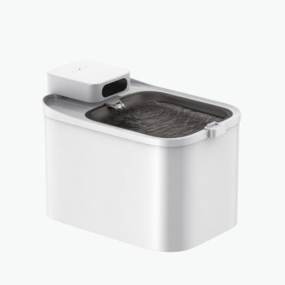 Tail-wagged Pet Hydration Max cordless UVC cat water fountain with app monitoring and hygienic design for clean drinking water.