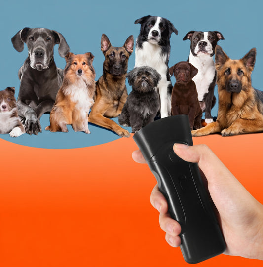 Tail-wagged ultrasonic bark control device with safe sound technology for effective dog barking behavior training.