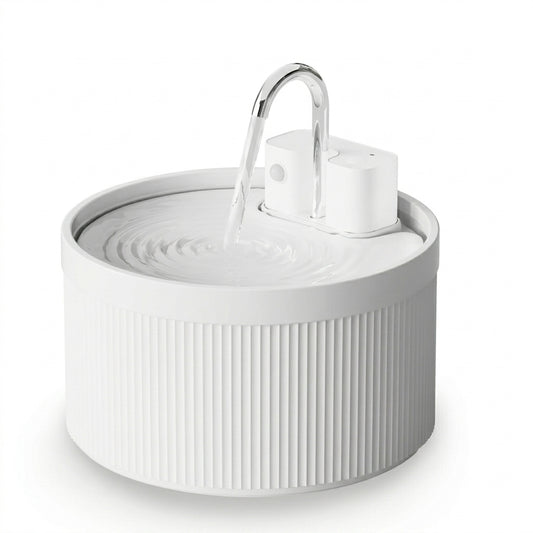 Ceramic Cat Water Fountain with Customizable Flow & 3-Layer Filtration - Hygienic Cat Drinking Solution