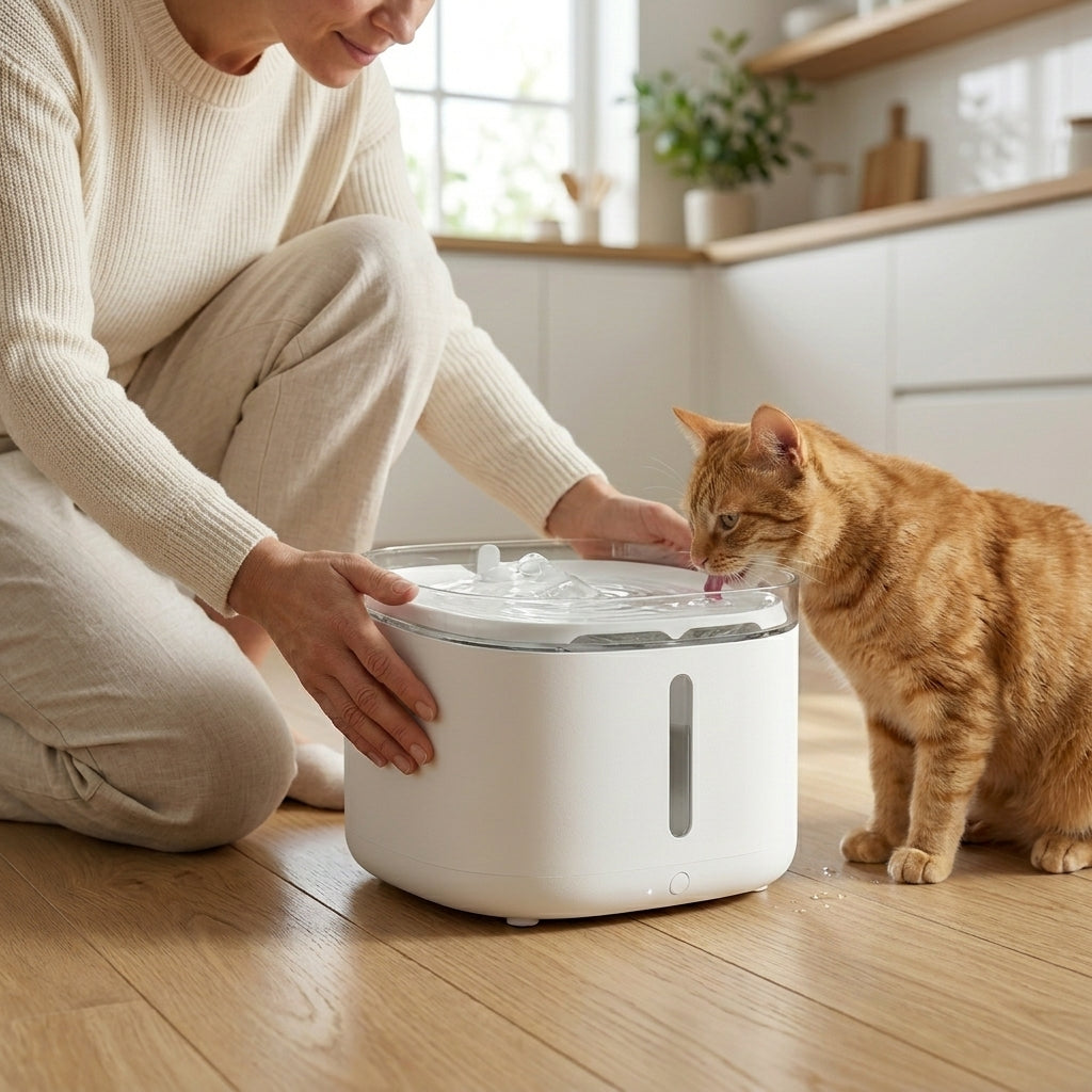 Rechargeable Cat Water Fountain with Motion Sensor & Quiet Operation | 3.2L Capacity for Healthy Hydration