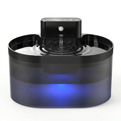 Tail-wagged Pet Hydration Pro dog water fountain with infrared sensor and 2.2L automatic water dispenser for healthy hydration.