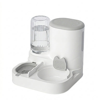 Pet Haven | Automatic Cat Feeder & Food Dispenser with Stainless Steel Design | Convenient 2-in-1 Feeding Station for Hydration and Nutrition