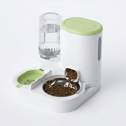 Pet Haven | Automatic Cat Feeder & Food Dispenser with Stainless Steel Design | Convenient 2-in-1 Feeding Station for Hydration and Nutrition