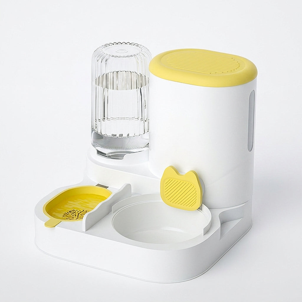 Pet Haven | Automatic Cat Feeder & Food Dispenser with Stainless Steel Design | Convenient 2-in-1 Feeding Station for Hydration and Nutrition
