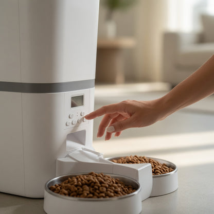 Automatic Cat Feeder | Programmable Timer Design with Large Capacity | Hassle-Free Feeding Solution for Busy Pet Owners